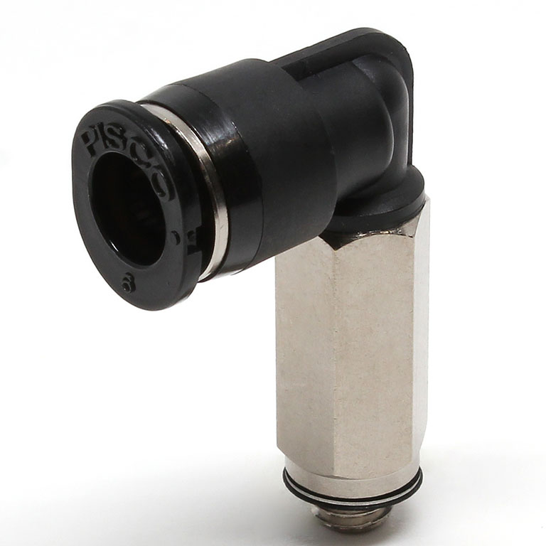 Đầu Nối Nhanh Khí Nén Dạng Cong 90° Ren Ngoài (Dài) Pisco PLL6-M5M