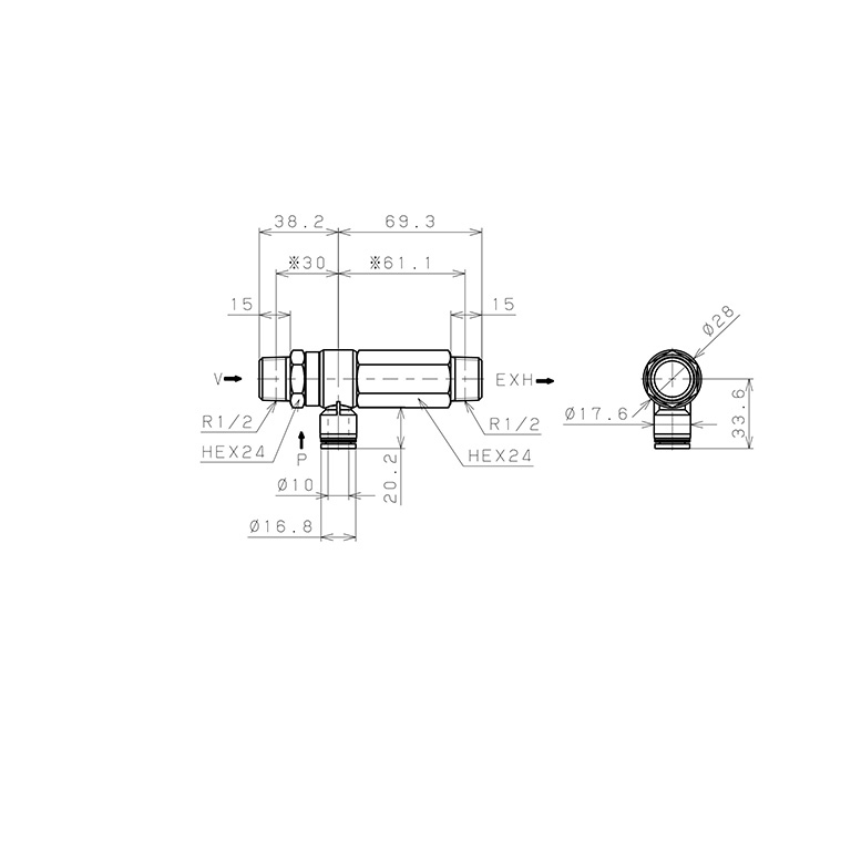 Bản vẽ kỹ thuật Bộ Tạo Chân Không Dòng VRL Pisco VRL200-041004