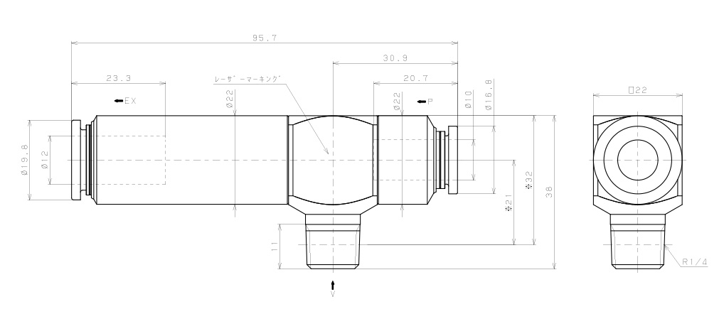 Bản vẽ kỹ thuật Bộ Tạo Chân Không Dòng VM - VC Pisco VCE15-0210CJ