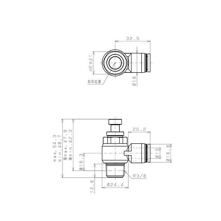 Bản vẽ kỹ thuật Van Tiết Lưu Khí Nén Lưu Lượng Lớn Pisco JSC10-03AHW
