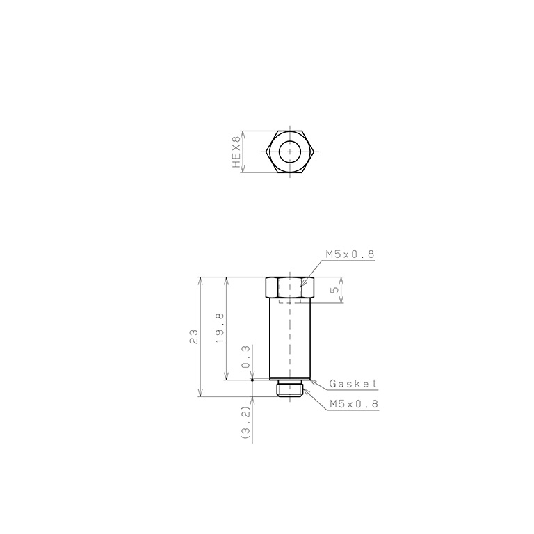 Bản vẽ kỹ thuật Đầu Nối Ren Đực Cái Pisco PFM5-M5L-C