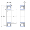 Bản vẽ kỹ thuật Vòng Bi SKF NU 210 EP/VA021