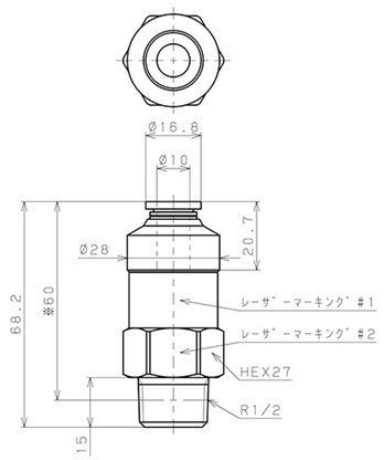 Bản vẽ kỹ thuật Van Khí Nén Một Chiều  Pisco CVC10-04A