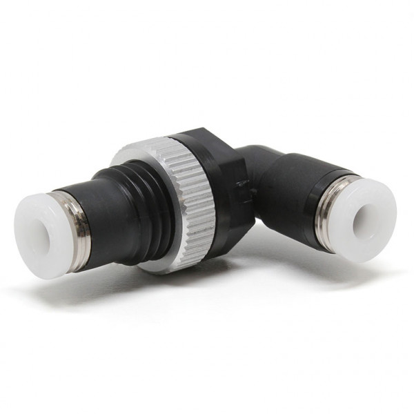 Đầu Nối Nhanh Khí Nén Cong 90° Ren Ngoài Lắp Kẹp Vách Pisco PML5/32-C