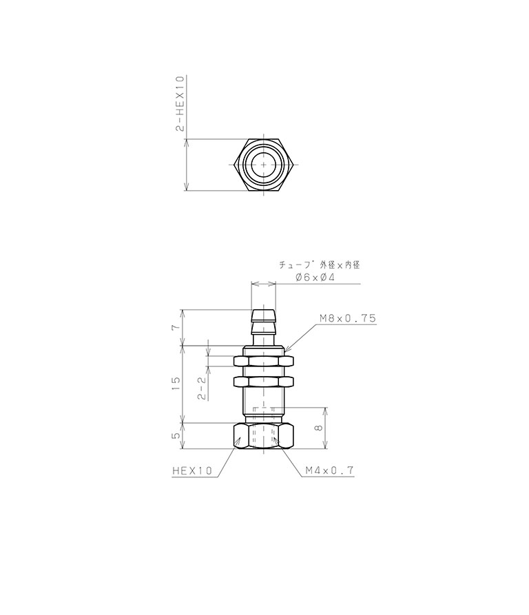 Bản vẽ kỹ thuật Bộ Nấm Hút Chân Không Và Giá Đỡ, Nitrile, O.D 10 mm, Pisco VPA10WN-6B