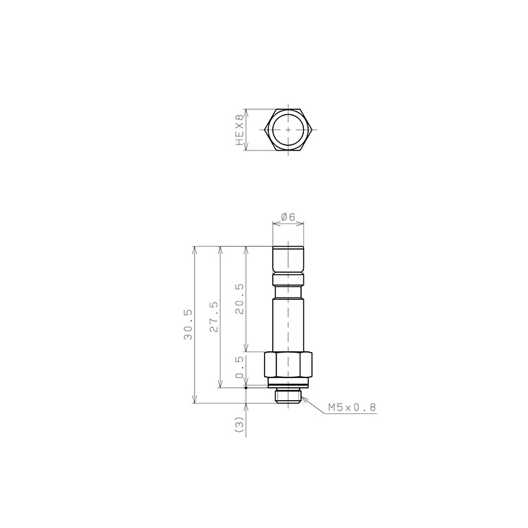 Bản vẽ kỹ thuật Đầu Nối Ren Đực Và Fitting Pisco PTJ6-M5