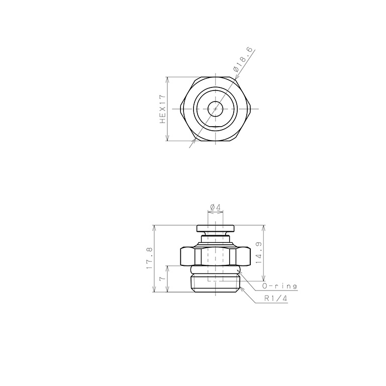 Bản vẽ kỹ thuật Van Bi Khí Nén Inox 316, Loại 10 Pisco SSPC4-02M