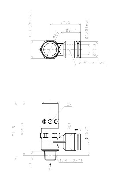 Bản vẽ kỹ thuật Bộ Tạo Chân Không Dòng VH - VS Pisco VHL15-1/2N2U