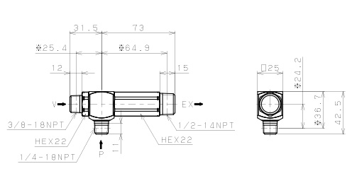 Bản vẽ kỹ thuật Bộ Tạo Chân Không Dòng VRL Pisco VRL200-N3N2N4