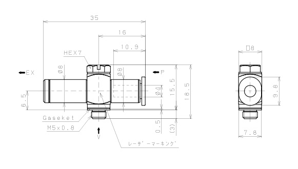 Bản vẽ kỹ thuật Bộ Tạo Chân Không Dòng VM - VC Pisco VCH05-M54