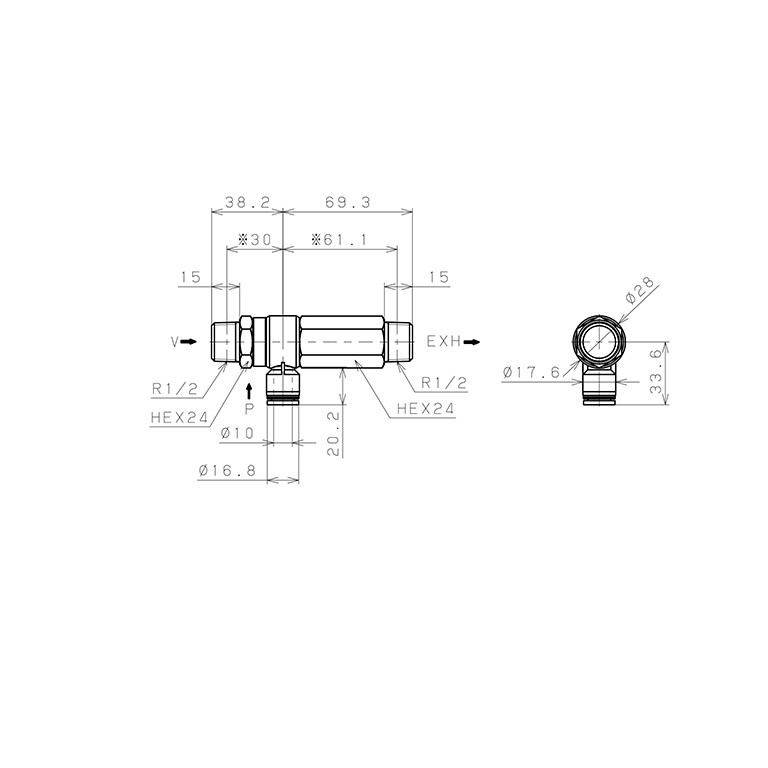 Bản vẽ kỹ thuật Bộ Tạo Chân Không Dòng VRL Pisco VRL300-041004