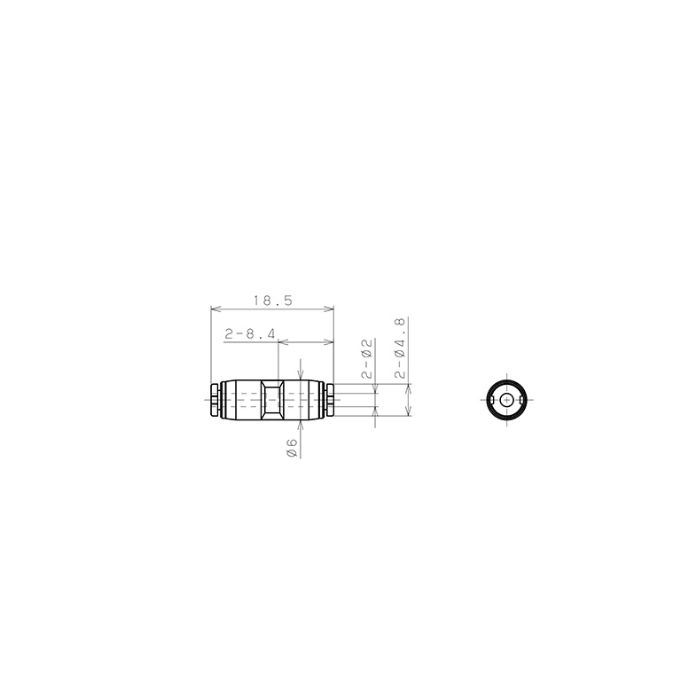 Bản vẽ kỹ thuật Đầu Nối Nhanh Khí Nén Dạng Thẳng Pisco PU2MW-C