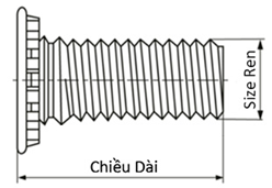 Bản vẽ kỹ thuật Bulong Ép Thép Mạ Kẽm UNC 1/4-20 x 1/2 (FH-0420-8)