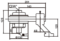 Bản vẽ kỹ thuật Phụ Kiện Đầu Hỗ Trợ Tăng Lực Cho Cần Siết Lực 2700 Nm (1:5.4) SATA 96492