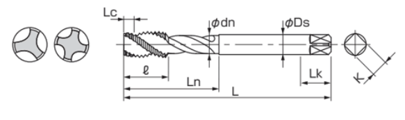 Bản vẽ kỹ thuật Mũi Taro Xoắn HSS-E M3x0.5 Nachi List 6866 STSP3M0.5R