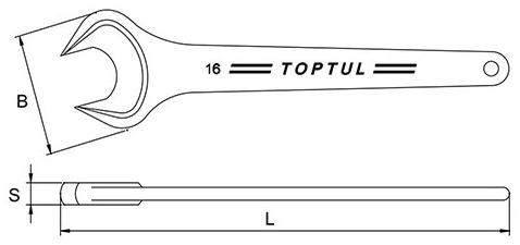 Bản vẽ kỹ thuật Cờ Lê 1 Đầu Miệng 50mm Toptul AAAT5050