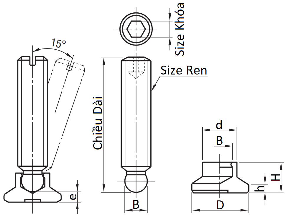 Bản vẽ kỹ thuật Grub Screw Sets Ball Point M8x15 SGBSN8-40