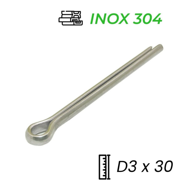 Chốt Chẻ Inox 304 (Chốt Bi) GB91 D3x30mm