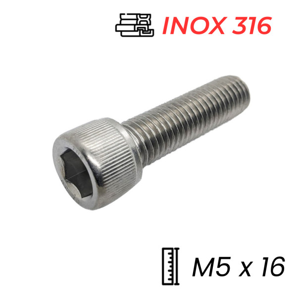 Lục Giác Chìm Đầu Trụ Inox 316 DIN912 M5x16