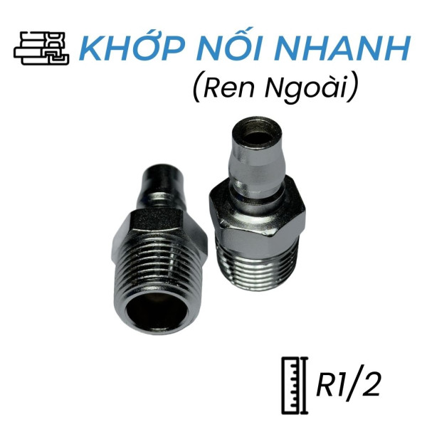 Khớp Nối Nhanh Khí Nén Đực Ren Ngoài R1/2 CDC PM 40