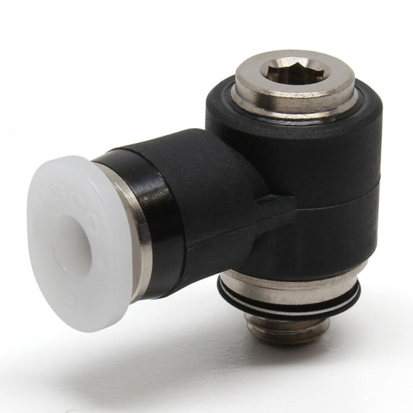 Đầu Nối Nhanh Khí Nén Dạng Cong 90° Đầu Lục Giác Chìm Ren Ngoài Pisco POL1/8-M5M