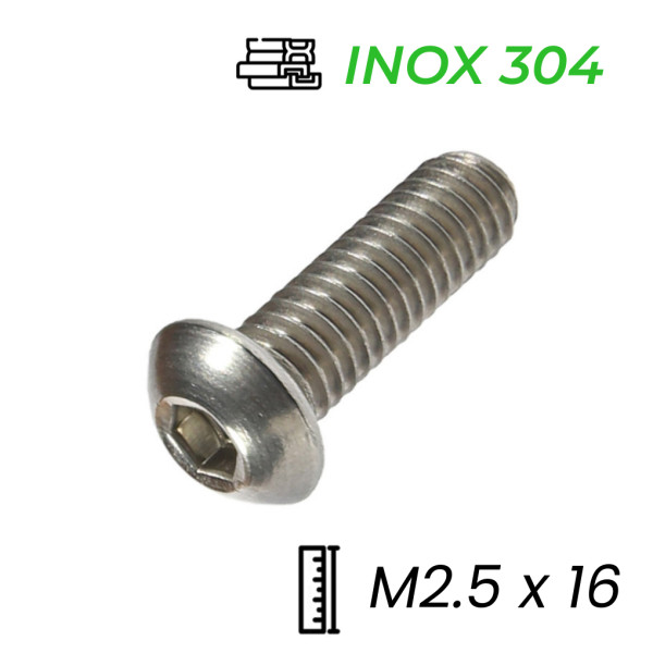 Lục Giác Chìm Mo Inox 304 ISO7380 M2.5x16
