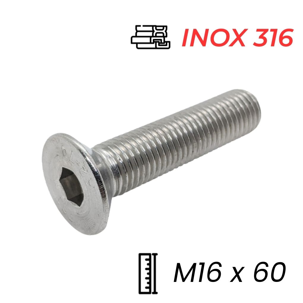Lục Giác Chìm Col Inox 316 DIN7991 M16x60