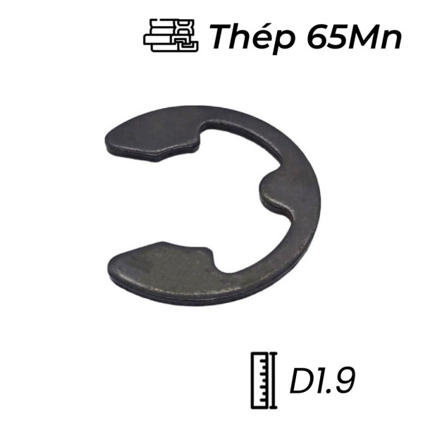 Phe Gài Trục Chữ E Thép DIN6799 D1.9 (10Cái/Bịch)