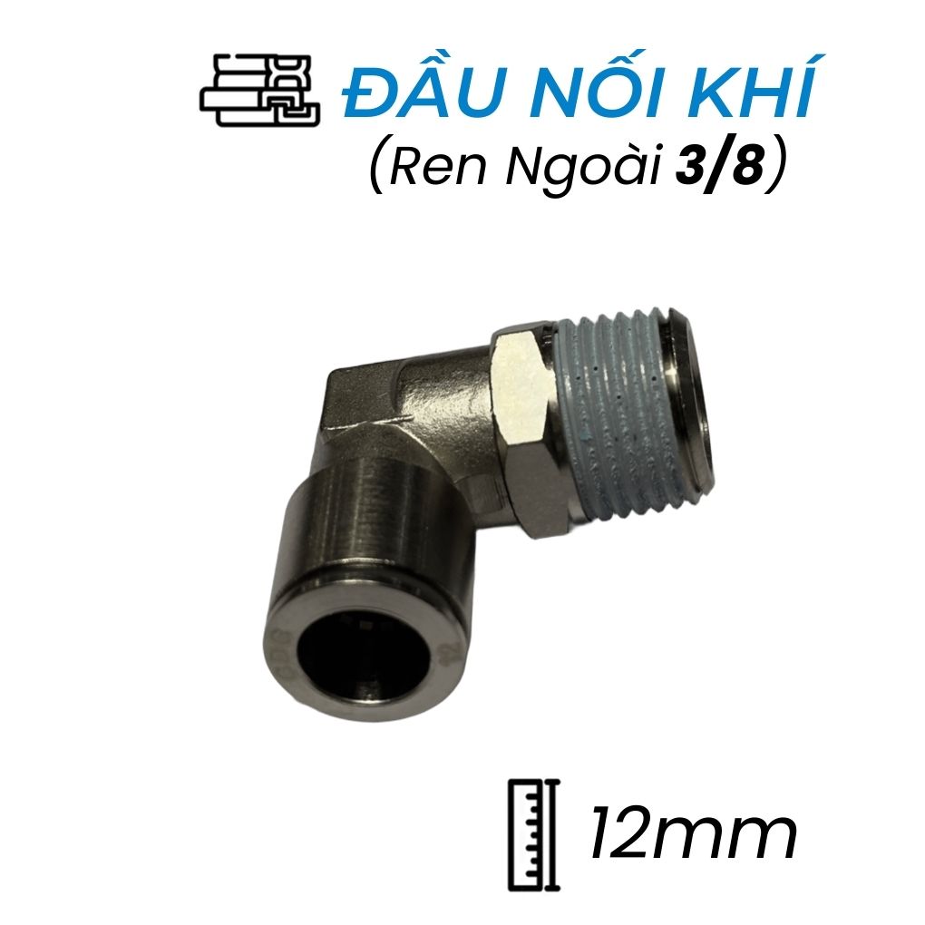 Đầu Nối Nhanh Khí Nén Đồng Cong Ø12mm - Ren Ngoài 3/8" CDC BPL 12R03