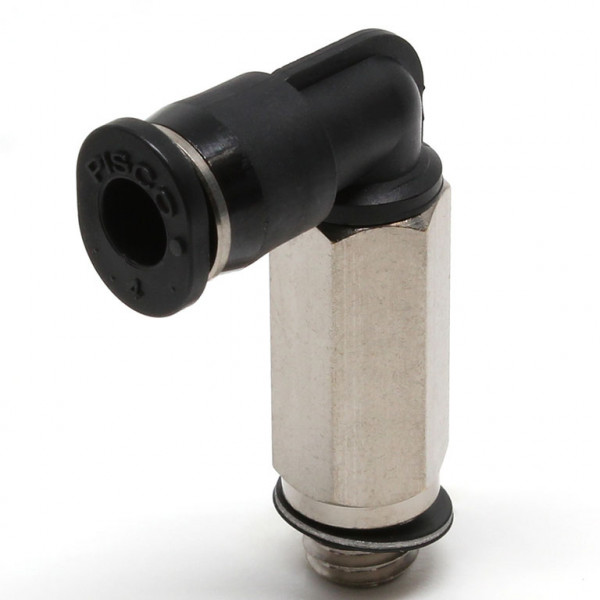 Đầu Nối Nhanh Khí Nén Dạng Cong 90° Ren Ngoài (Dài) Pisco PLL4-M6M-C