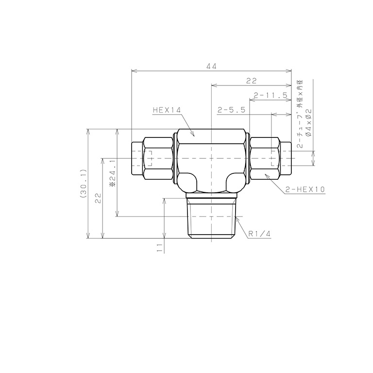 Bản vẽ kỹ thuật Đầu Ngạnh Nối Ống Có Đai Ốc Xiết Dạng Chữ T Ren Ngoài Pisco NSB0420-02-TP
