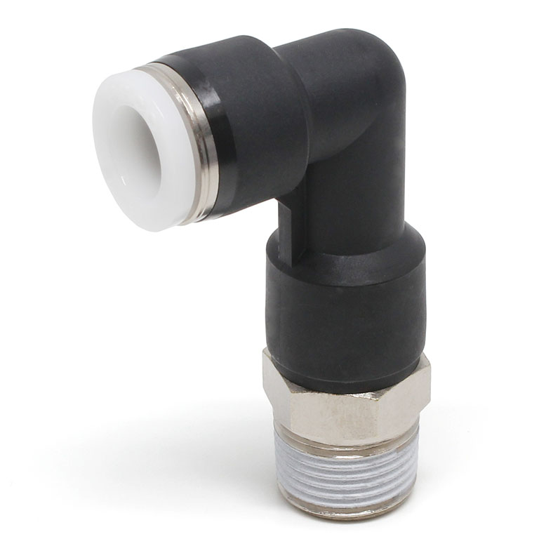 Đầu Nối Nhanh Khí Nén Dạng Cong 90° Ren Ngoài (Dài) Pisco PLL3/8-03W
