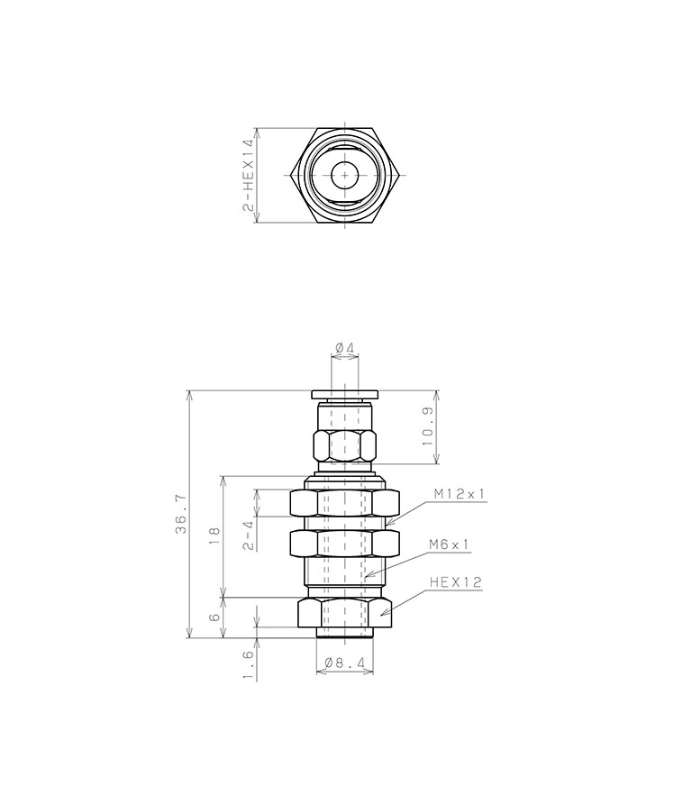 Bản vẽ kỹ thuật Giá Đỡ Nấm Hút Chân Không, Pisco VPA-M6-4J