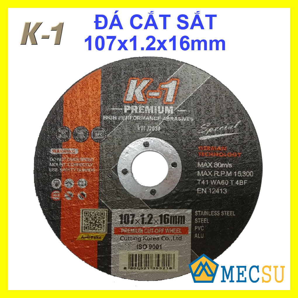 [Ngừng Kinh Doanh] Đá Cắt Inox K1 Đặc Biệt (Màu Đen) 107x1.2x16mm C107S