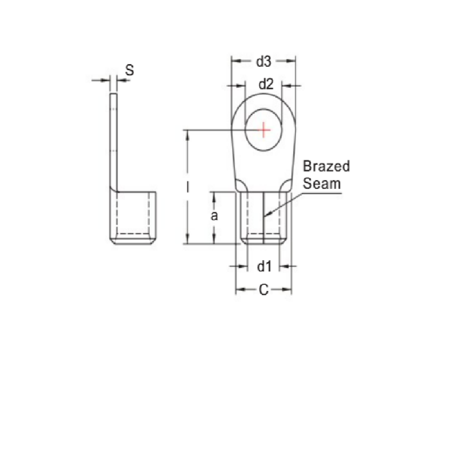Bản vẽ kỹ thuật Cosse Tròn Trần 95 mm2 KST DRNB10-95