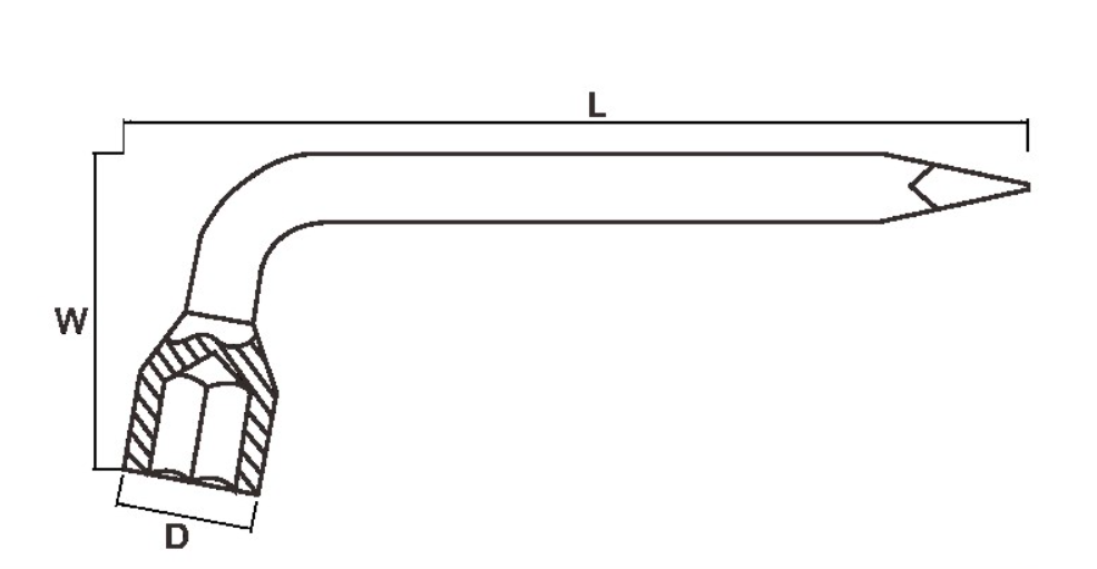 Bản vẽ kỹ thuật Cờ Lê Chữ L Mở Lốp 22 mm Bosi BS362204