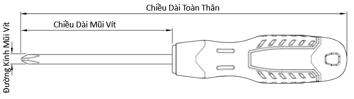Bản vẽ kỹ thuật Tua Vít Bake Anex No.7700(+)1x150