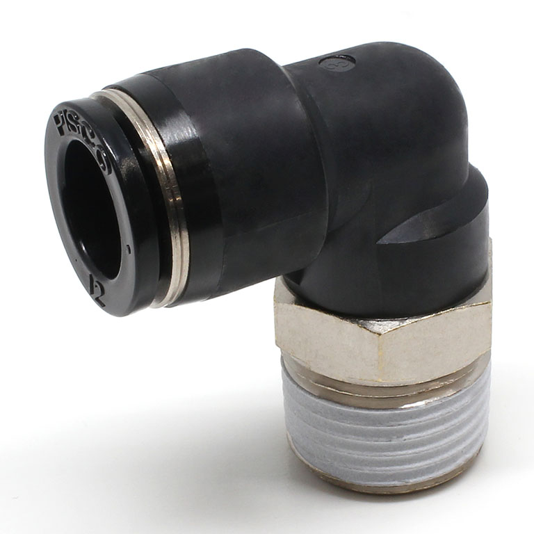 Đầu Nối Nhanh Khí Nén Dạng Cong 90° Ren Ngoài Pisco PL12-04W-C