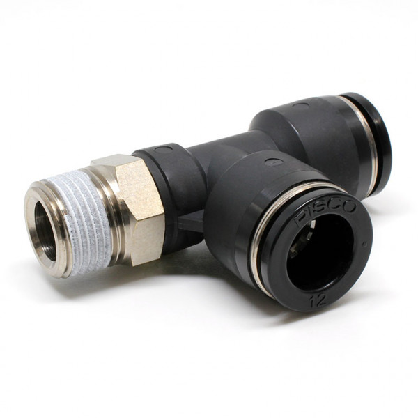 Đầu Nối Nhanh Khí Nén Dạng Chữ T Ren Ngoài Pisco PD12-03