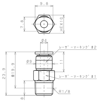 Bản vẽ kỹ thuật Van Khí Nén Một Chiều  Pisco CVPC4-01A