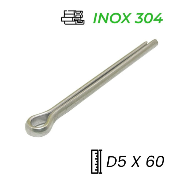 Chốt Chẻ Inox 304 (Chốt Bi) GB91 D5x60mm