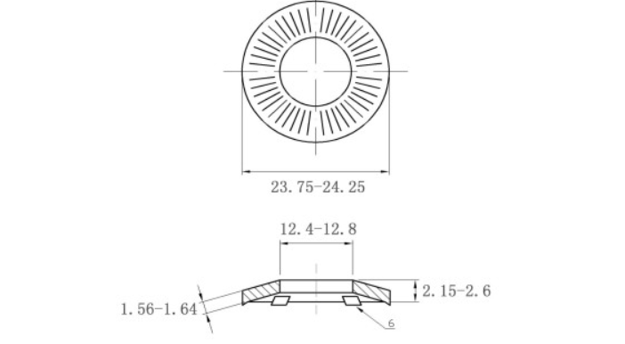 Bản vẽ kỹ thuật Lông Đền Tiếp Xúc Thép Mạ Dacromet SN70093 M12