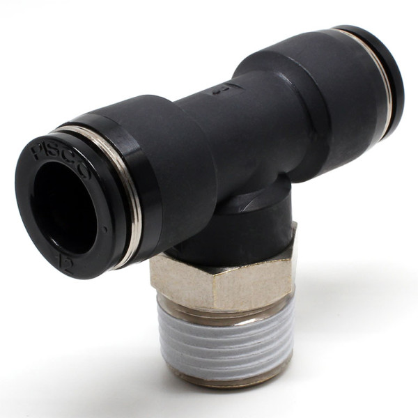 Đầu Nối Nhanh Khí Nén Chữ T Phi 12mm Ren Ngoài R1/2 Pisco PB12-04