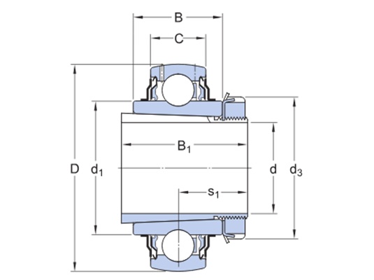 Bản vẽ kỹ thuật Vòng Bi Cho Gối Đỡ Cho Gối SKF YSA 211-2FK