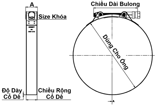 Bản vẽ kỹ thuật Siết Cổ Dê Chịu Tải Nặng Orbit Ống 25-27mm OBHG-27 (Heavy Gear)