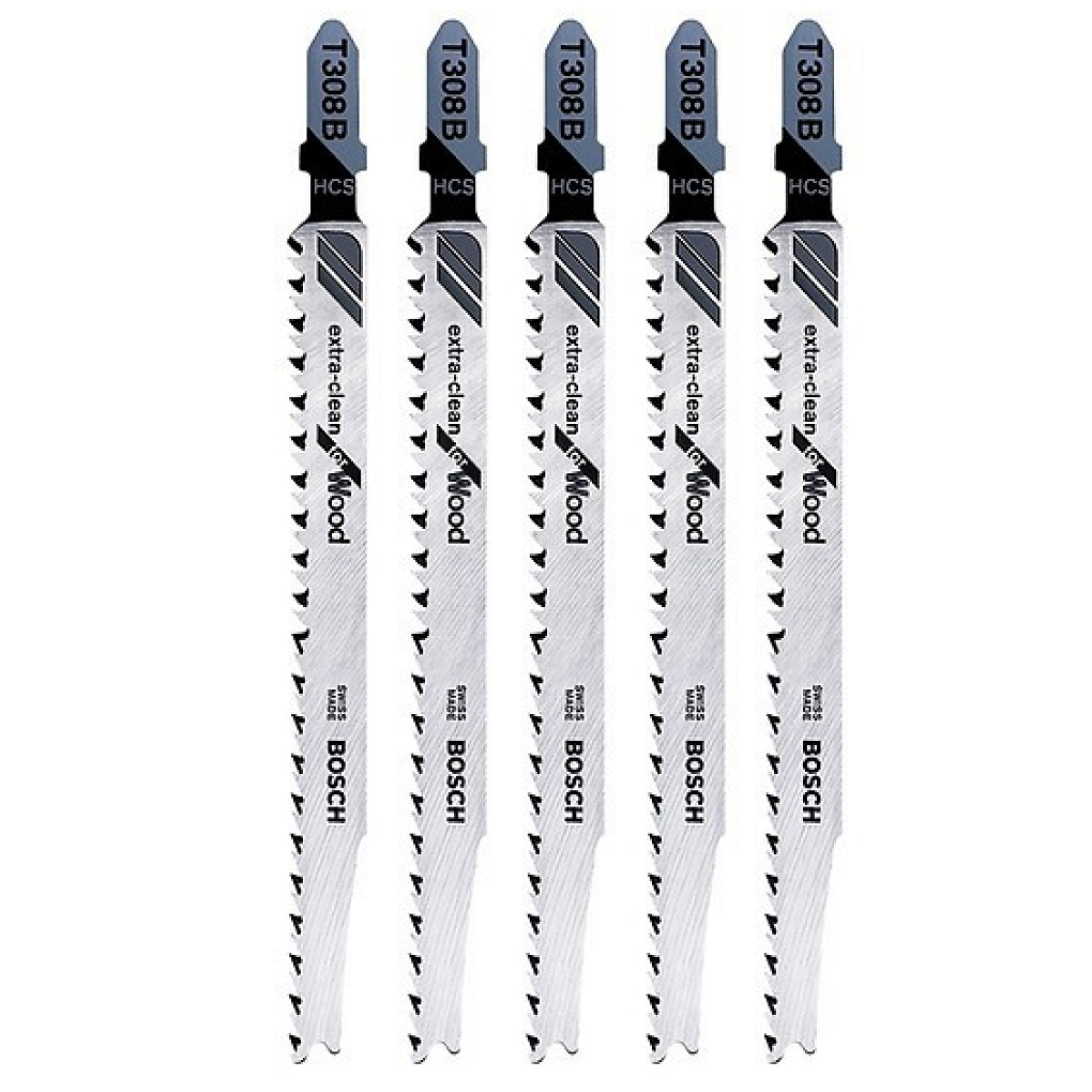 Bộ 5 lưỡi cưa lọng cho gỗ T 308 B Bosch 2608663751