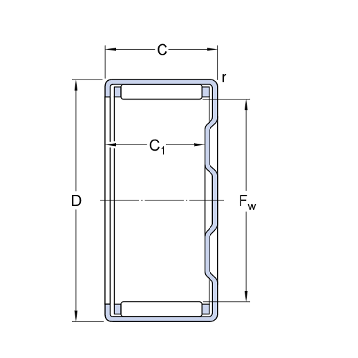 Bản vẽ kỹ thuật Vòng Bi SKF HK 1010 E