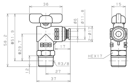 Bản vẽ kỹ thuật Van Bi Khí Nén, Loại 20 & 60 Pisco BVLC20-0603