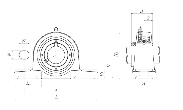 Bản vẽ kỹ thuật Gối Đỡ Vòng Bi UCP d 17mm NTN UCP203D1