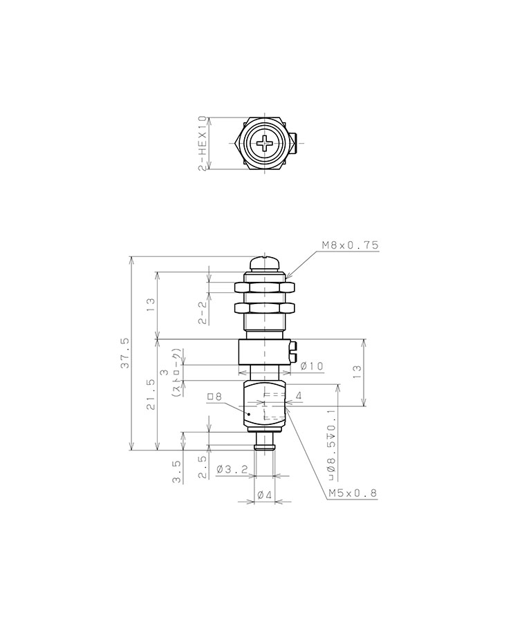 Bản vẽ kỹ thuật Giá Đỡ Nấm Hút Chân Không Có Lò Xo, Pisco VPD-T8-3-M5